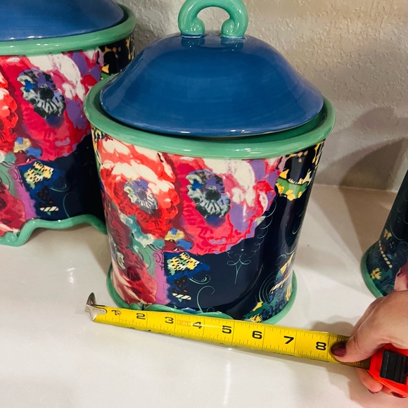 Three Piece Floral Ceramic Canisters for Kitchen Tracy Porter Vintage - Picture 9 of 11